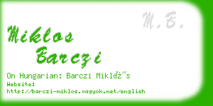 miklos barczi business card